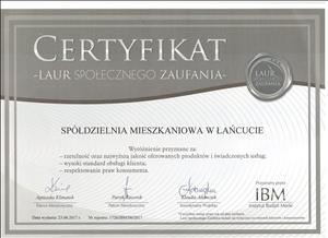 Laur Społecznego Zaufania dla SM w Łańcucie